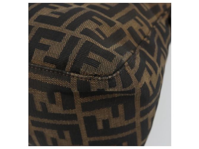 FENDI Zucca Canvas Mamma Baguette Shoulder Bag Black Brown Auth BA13733V Marrone Nero - vista 15