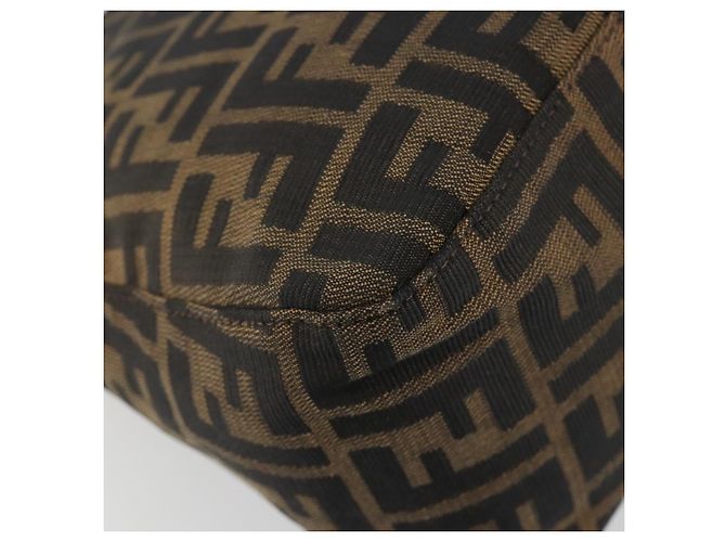 FENDI Zucca Canvas Mamma Baguette Shoulder Bag Black Brown Auth BA13733V Marrone Nero - vista 16