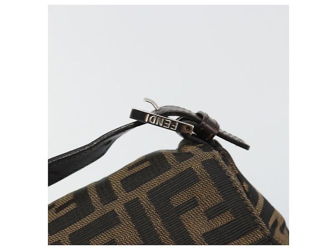 FENDI Zucca Canvas Mamma Baguette Shoulder Bag Black Brown Auth BA13733V Marrone Nero - vista 17