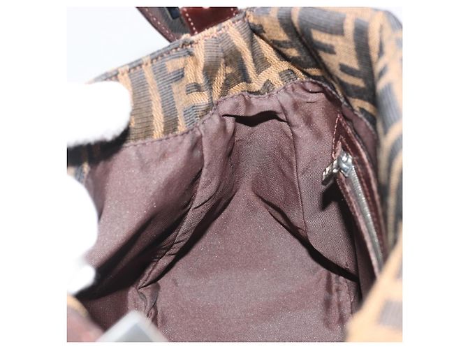 FENDI Zucca Canvas Mamma Baguette Shoulder Bag Black Brown Auth BA13733V Marrone Nero - vista 22