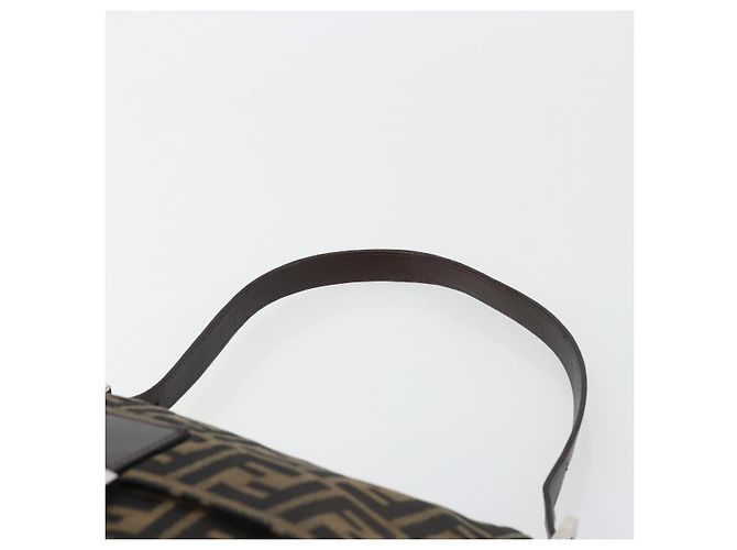 FENDI Zucca Canvas Mamma Baguette Shoulder Bag Black Brown Auth BA13733V Marrone Nero - vista 8