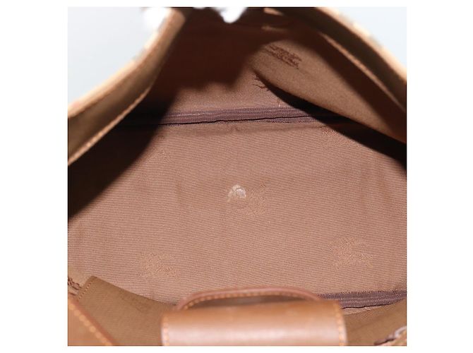 Borsa a Spalla Burberrys Nova Check in Tela Beige e Oro Auth 189972A D'oro - vista 11