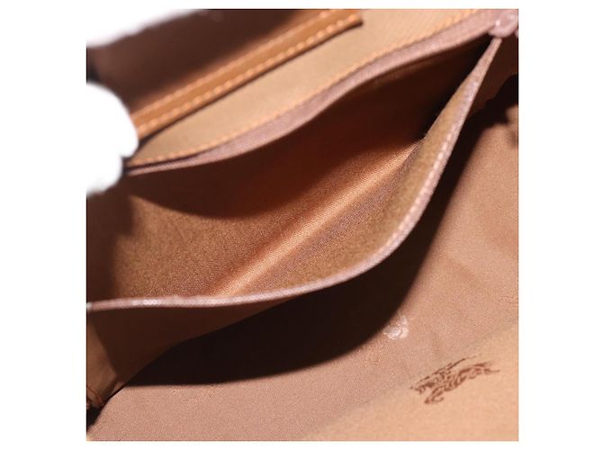 Borsa a Spalla Burberrys Nova Check in Tela Beige e Oro Auth 189972A D'oro - vista 12