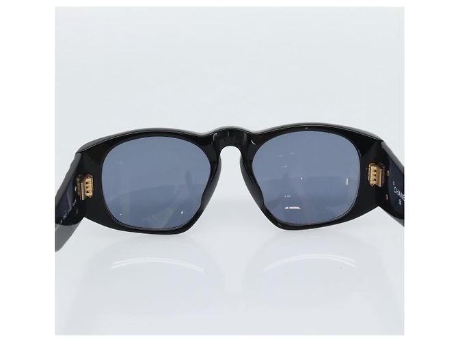 Occhiali da sole CHANEL Plastica Nero Oro CC Auth bs35953 D'oro - vista 10