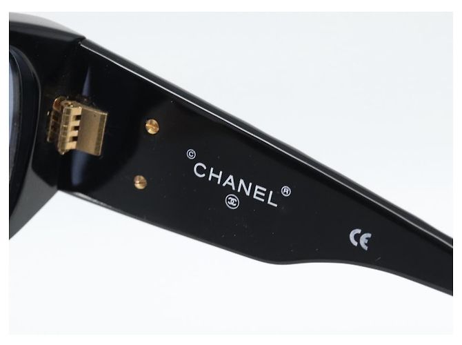 Occhiali da sole CHANEL Plastica Nero Oro CC Auth bs35953 D'oro - vista 11