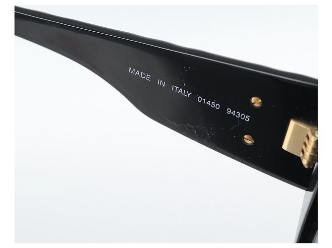 Occhiali da sole CHANEL Plastica Nero Oro CC Auth bs35953 D'oro - vista 12
