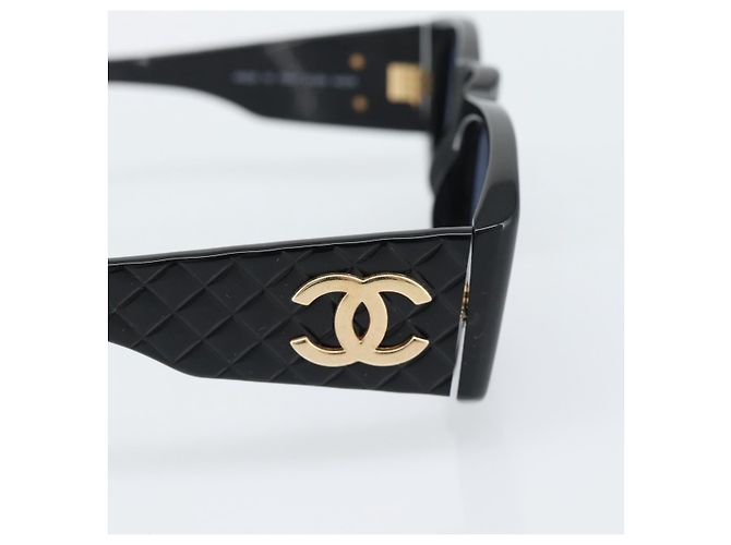 Occhiali da sole CHANEL Plastica Nero Oro CC Auth bs35953 D'oro - vista 5