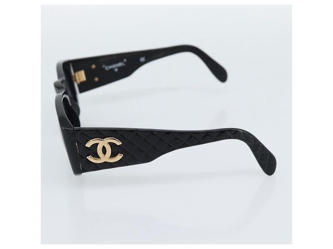 Occhiali da sole CHANEL Plastica Nero Oro CC Auth bs35953 D'oro - vista 6