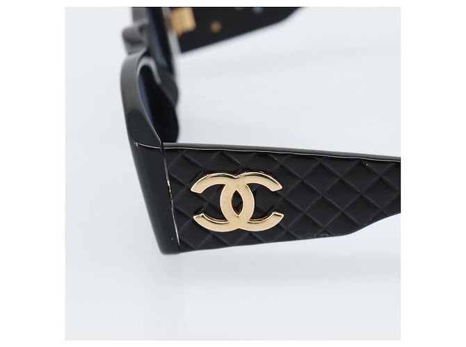 Occhiali da sole CHANEL Plastica Nero Oro CC Auth bs35953 D'oro - vista 7