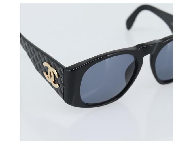 Occhiali da sole CHANEL Plastica Nero Oro CC Auth bs35953 D'oro - vista 8