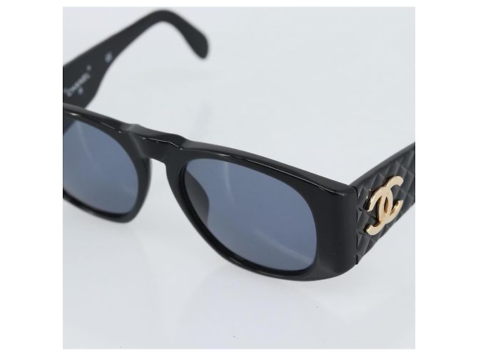 Occhiali da sole CHANEL Plastica Nero Oro CC Auth bs35953 D'oro - vista 9