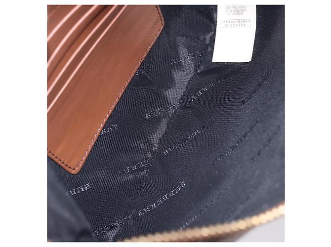 Borsa a tracolla BURBERRY Nova Check in tela Beige Gold Auth ka5033A D'oro - vista 11