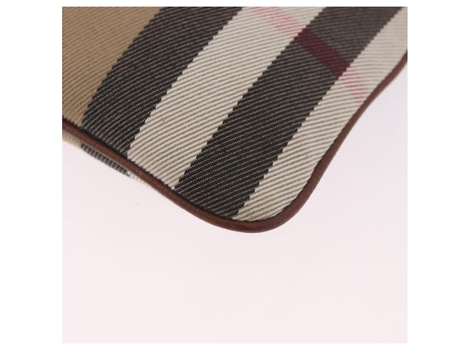 Borsa a tracolla BURBERRY Nova Check in tela Beige Gold Auth ka5033A D'oro - vista 14