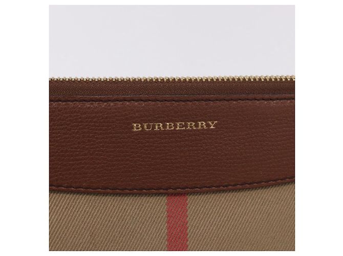 Borsa a tracolla BURBERRY Nova Check in tela Beige Gold Auth ka5033A D'oro - vista 17