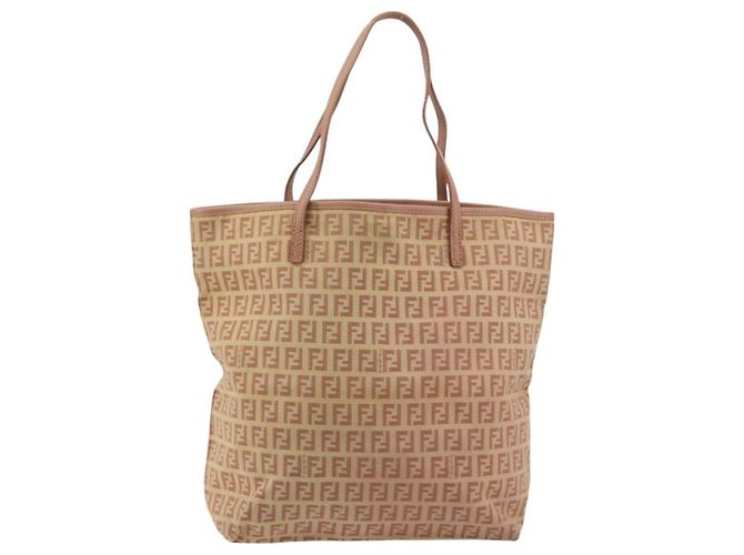 FENDI Zucchino Canvas Tote Bag Rosa Silber Authentisch 186565 Pink - Ansicht 13