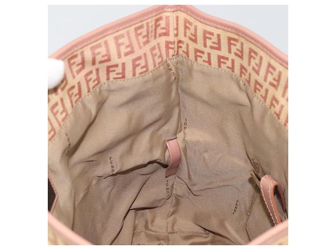 FENDI Zucchino Canvas Tote Bag Rosa Silber Authentisch 186565 Pink - Ansicht 17
