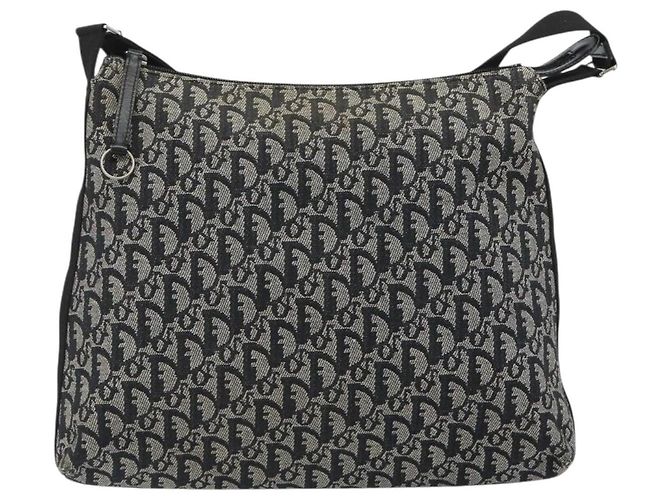 Borsa a tracolla Christian Dior Trotter Canvas Navy Silver Auth ep14914A Argento Blu navy - vista 2