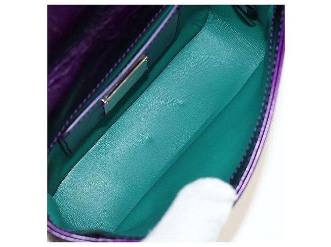 Bulgari Borsa a tracolla BVLGARI Serpenti Cabochon in pelle viola e oro Autentica 184409SAM D'oro Porpora - vista 11
