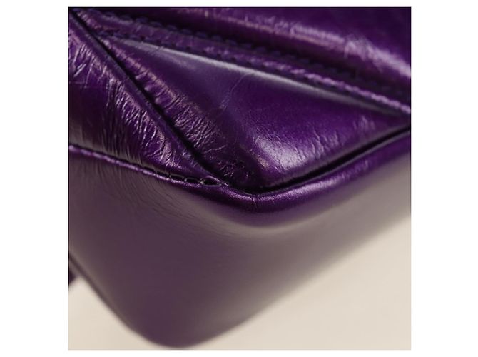 Bulgari Borsa a tracolla BVLGARI Serpenti Cabochon in pelle viola e oro Autentica 184409SAM D'oro Porpora - vista 18