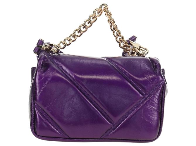 Bulgari Borsa a tracolla BVLGARI Serpenti Cabochon in pelle viola e oro Autentica 184409SAM D'oro Porpora - vista 2