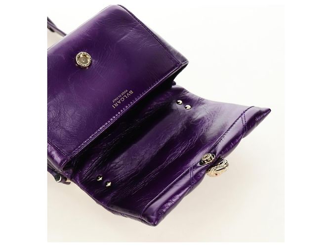 Bulgari Borsa a tracolla BVLGARI Serpenti Cabochon in pelle viola e oro Autentica 184409SAM D'oro Porpora - vista 21