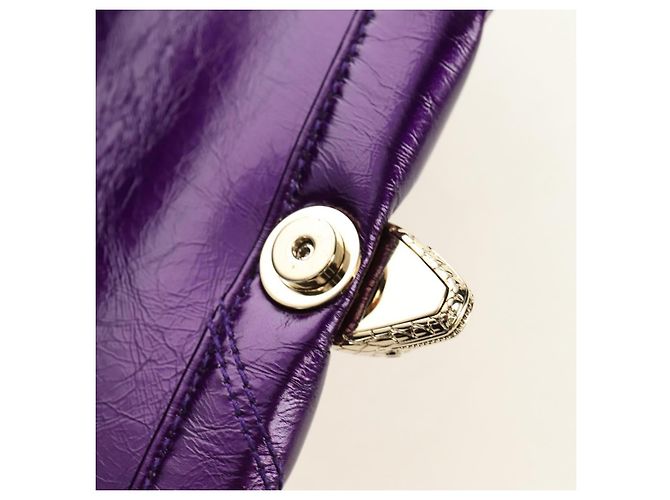 Bulgari Borsa a tracolla BVLGARI Serpenti Cabochon in pelle viola e oro Autentica 184409SAM D'oro Porpora - vista 22