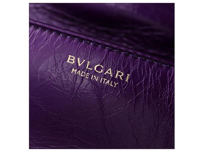 Bulgari Borsa a tracolla BVLGARI Serpenti Cabochon in pelle viola e oro Autentica 184409SAM D'oro Porpora - vista 23