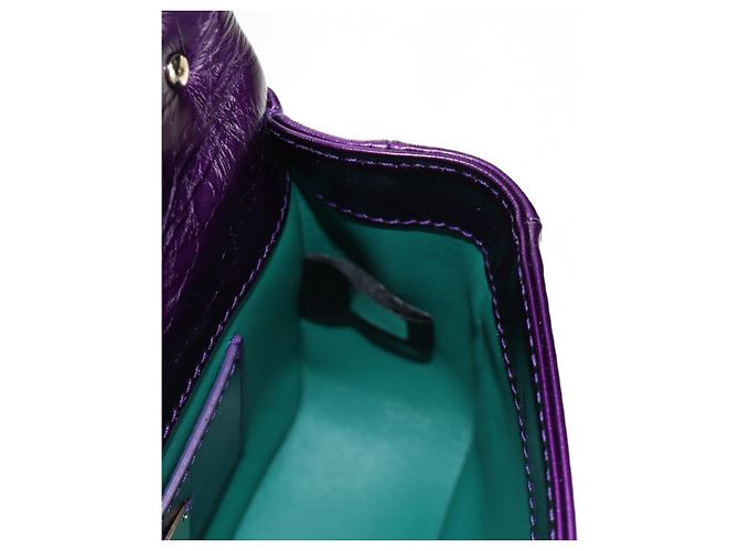 Bulgari Borsa a tracolla BVLGARI Serpenti Cabochon in pelle viola e oro Autentica 184409SAM D'oro Porpora - vista 25