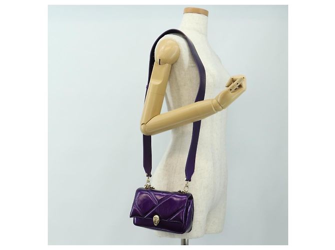 Bulgari Borsa a tracolla BVLGARI Serpenti Cabochon in pelle viola e oro Autentica 184409SAM D'oro Porpora - vista 28