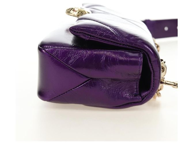 Bulgari Borsa a tracolla BVLGARI Serpenti Cabochon in pelle viola e oro Autentica 184409SAM D'oro Porpora - vista 4