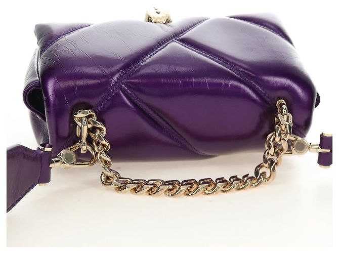Bulgari Borsa a tracolla BVLGARI Serpenti Cabochon in pelle viola e oro Autentica 184409SAM D'oro Porpora - vista 6