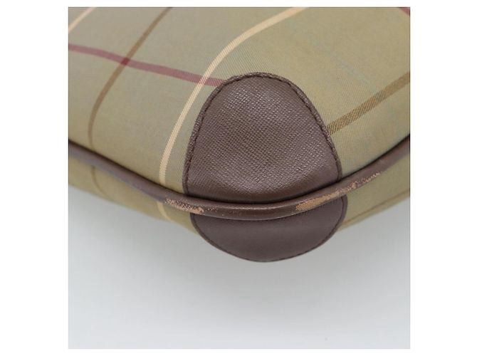 Borsa Tote Burberry Nova Check in tela beige e oro Auth 189920A D'oro - vista 14