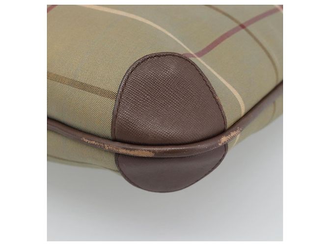Borsa Tote Burberry Nova Check in tela beige e oro Auth 189920A D'oro - vista 15
