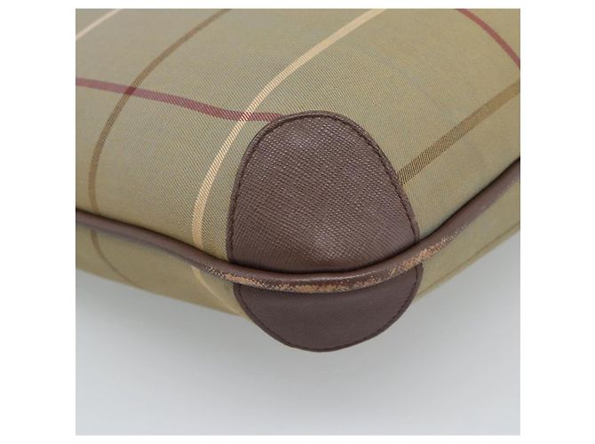 Borsa Tote Burberry Nova Check in tela beige e oro Auth 189920A D'oro - vista 16