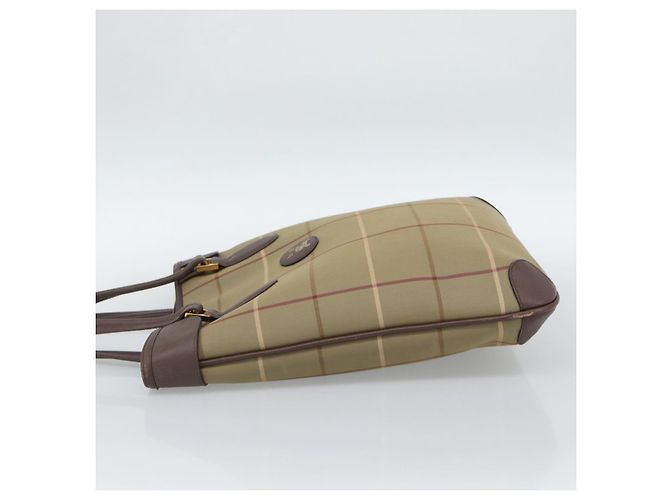 Borsa Tote Burberry Nova Check in tela beige e oro Auth 189920A D'oro - vista 3