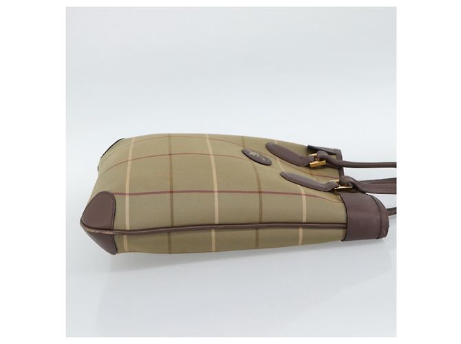 Borsa Tote Burberry Nova Check in tela beige e oro Auth 189920A D'oro - vista 4