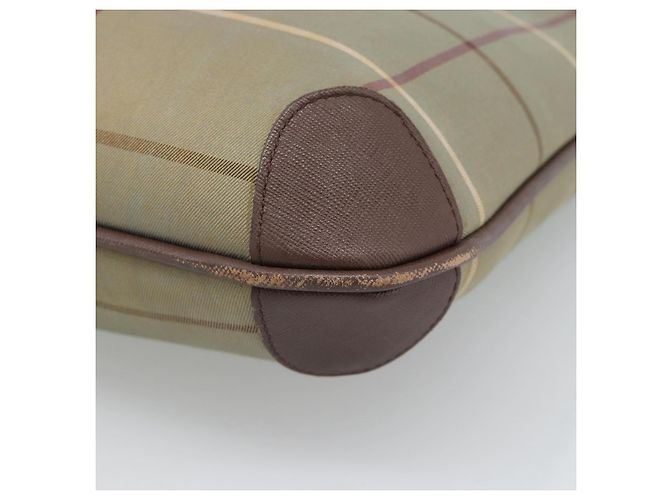 Borsa Tote Burberry Nova Check in tela beige e oro Auth 189920A D'oro - vista 9