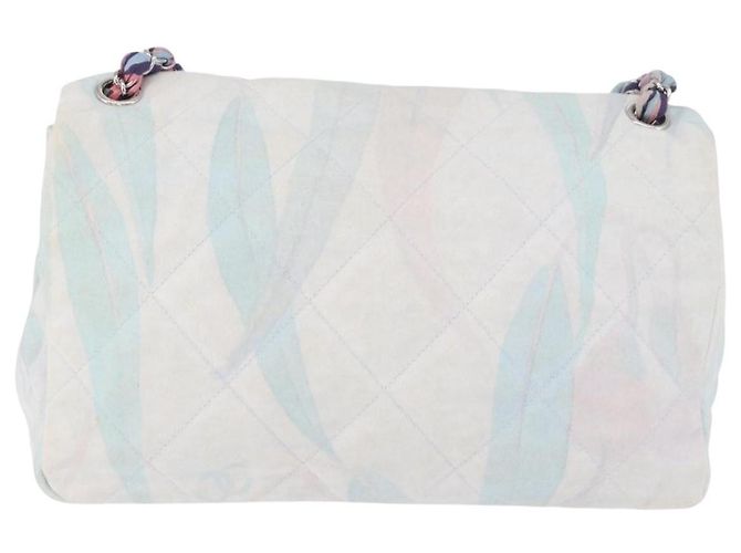 CHANEL Big Matelasse 30 Chain Bag Canvas Light Blue Silver CC Auth 189235SAV Argento Blu chiaro - vista 2