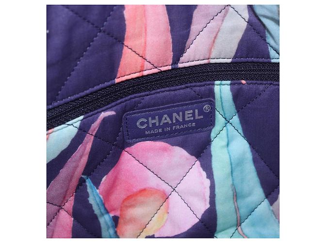 CHANEL Big Matelasse 30 Chain Bag Canvas Light Blue Silver CC Auth 189235SAV Argento Blu chiaro - vista 22
