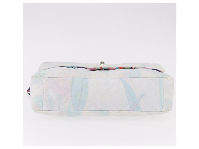 CHANEL Big Matelasse 30 Chain Bag Canvas Light Blue Silver CC Auth 189235SAV Argento Blu chiaro - vista 5