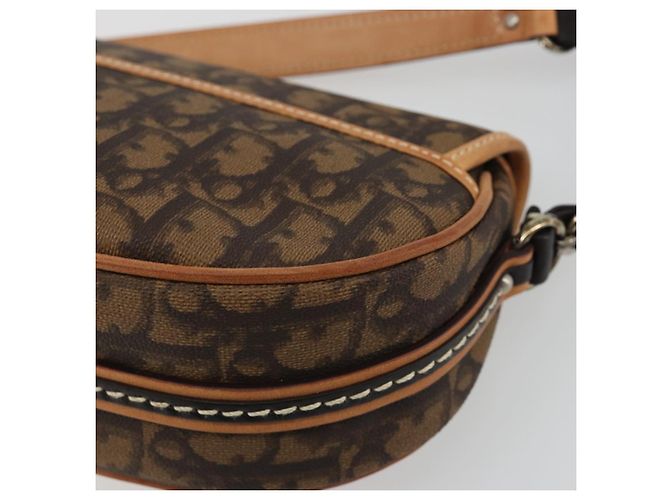 Borsa a tracolla Romantic in tela Trotter Christian Dior PVC Marrone Argento Auth 189117SM - vista 12