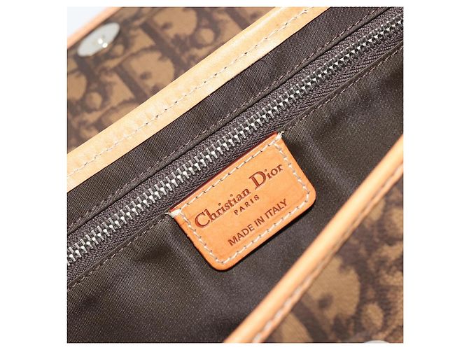 Borsa a tracolla Romantic in tela Trotter Christian Dior PVC Marrone Argento Auth 189117SM - vista 16