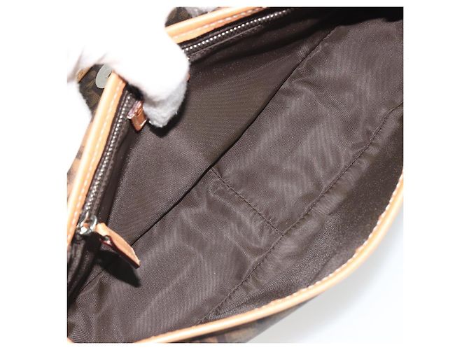 Borsa a tracolla Romantic in tela Trotter Christian Dior PVC Marrone Argento Auth 189117SM - vista 17