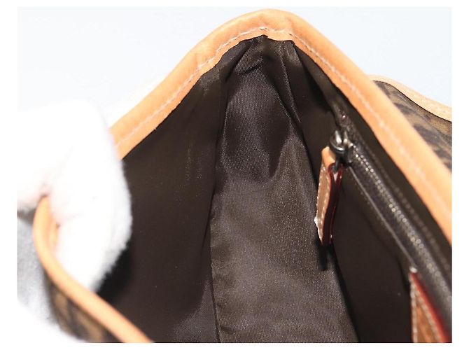 Borsa a tracolla Romantic in tela Trotter Christian Dior PVC Marrone Argento Auth 189117SM - vista 19