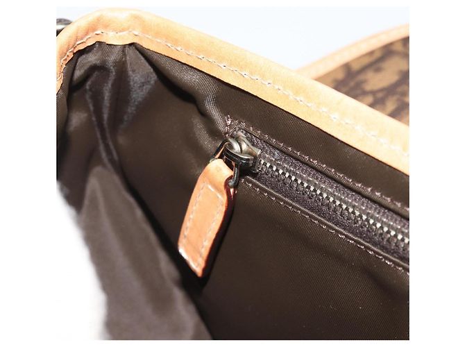 Borsa a tracolla Romantic in tela Trotter Christian Dior PVC Marrone Argento Auth 189117SM - vista 20