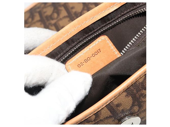 Borsa a tracolla Romantic in tela Trotter Christian Dior PVC Marrone Argento Auth 189117SM - vista 22