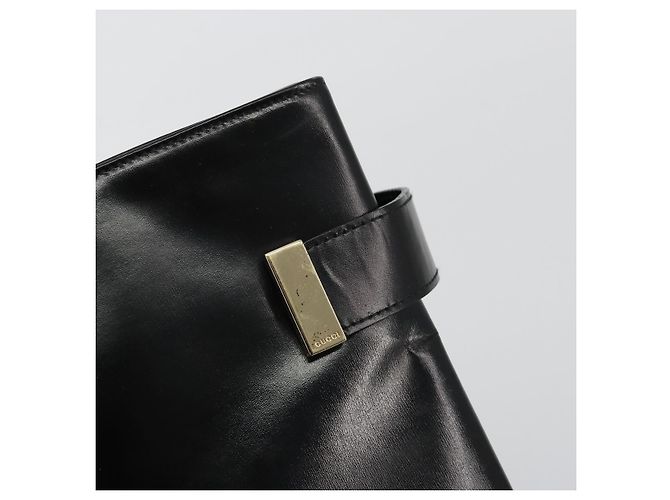 Borsa Tote GUCCI in pelle nera e oro 002 2046 0332 Auth 186559 Nero D'oro - vista 14