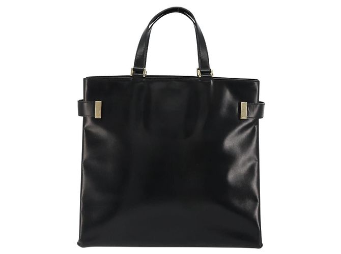 Borsa Tote GUCCI in pelle nera e oro 002 2046 0332 Auth 186559 Nero D'oro - vista 2