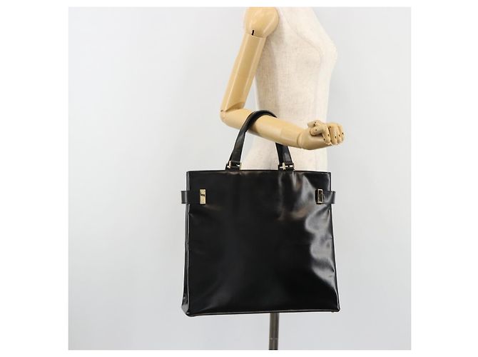 Borsa Tote GUCCI in pelle nera e oro 002 2046 0332 Auth 186559 Nero D'oro - vista 24