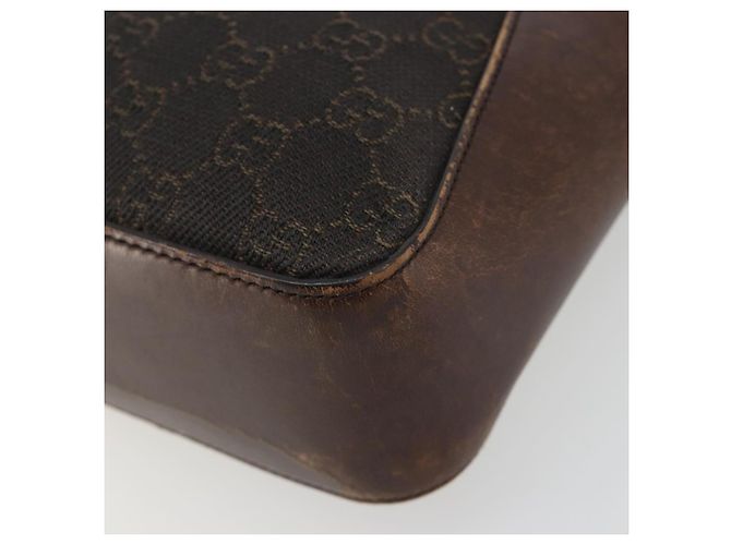 Sac à main GUCCI GG Canvas Marron foncé Argent 73984 Auth ka5065 Argenté - vue 10